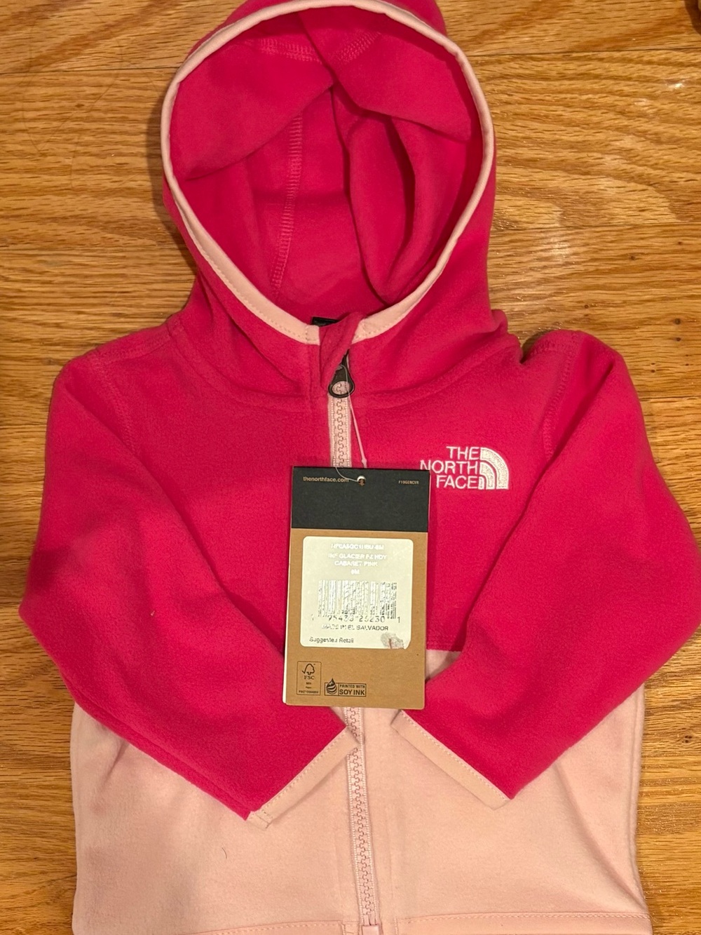 The North Face Two-Tone Pink Infant Fleece Hoodie